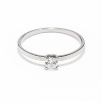 Anello da donna in oro bianco 18 kt con zircone – Misura 12 – 0.70 g – Idee Preziose dal 1987 - IP.AK18B/63